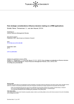 Tilburg University How strategic considerations