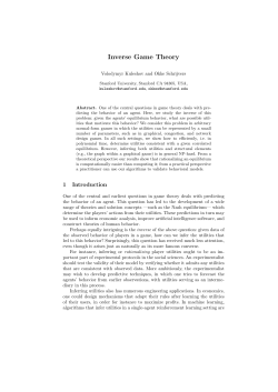 Inverse Game Theory - Stanford University