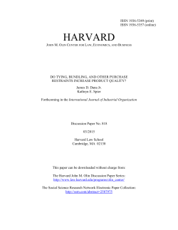 Do Tying, Bundling, and Other Purchase Restraints Increase