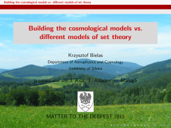 Building the cosmological models vs. different models of set theory