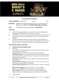 STALLHOLDER AGREEMENT THIS AGREEMENT is made on the