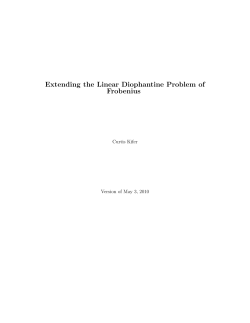 Extending the Linear Diophantine Problem of Frobenius