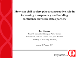 The Roles and Forms of Trust-Building in Arms Control
