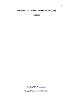 ORGANIZATIONAL BEHAVIOR (OB)
