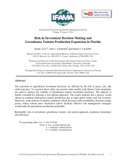 Risk in Investment Decision Making and Greenhouse Tomato