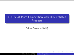 Price Competition with Differentiated Products