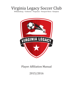 2015-2016 VLSC Player Affiliation Manual