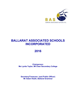 BAS Handbook 2016 - Ballarat Associated Schools