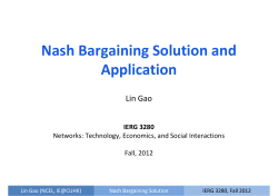 Nash Bargaining Solution and Application