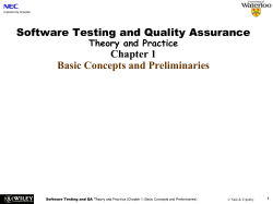 Software Testing Theory and Practice