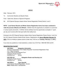 Games Registration Fees - Special Olympics Alaska