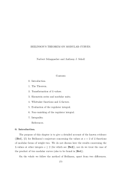 BEILINSON`S THEOREM ON MODULAR CURVES. Norbert