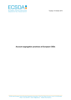 Account segregation practices at European CSDs