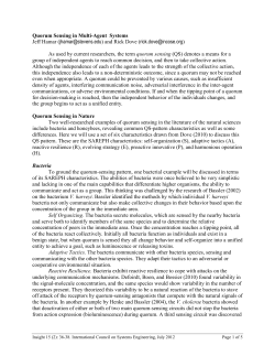Quorum Sensing in Multi-Agent Systems