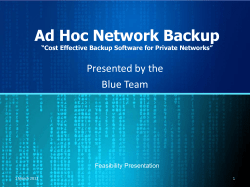 Ad Hoc Network Backup - Department of Computer Science