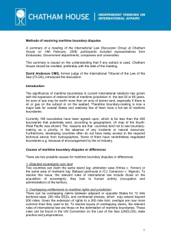 Methods of Resolving Maritime Boundary Disputes