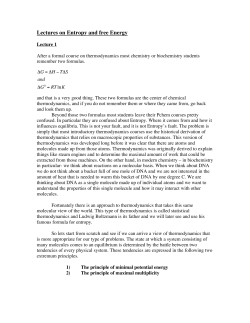 Lectures on Entropy and free Energy