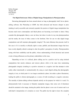 Ethics of Digital Image Manipulation in