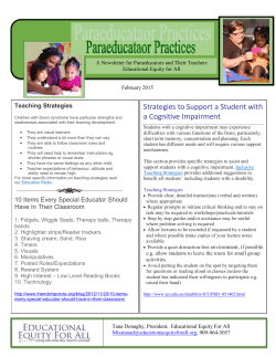 Strategies to Support a Student with a Cognitive Impairment