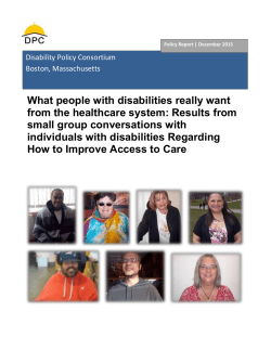 A Summary Report onExperiences of People with Disabilities