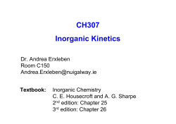 CH307 Inorganic Kinetics