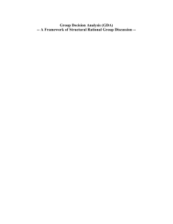 Group Decision Analysis (GDA) -- A Framework of
