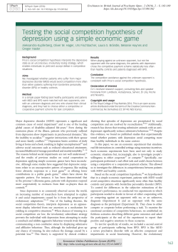 Testing the social competition hypothesis of depression using a