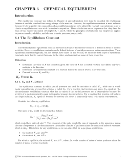 chapter 5 &ndash; chemical equilibrium