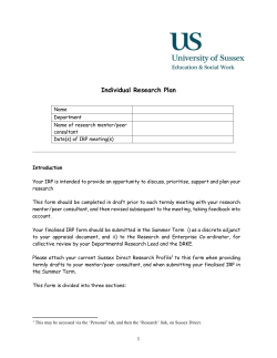 Individual Research Plan Template