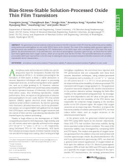 Bias-Stress-Stable Solution-Processed Oxide Thin Film Transistors