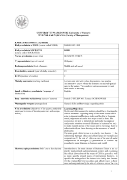 Nauka o organizacji - WZ UW