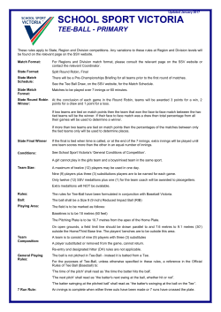 Primary Rules Tee Ball - School Sport Victoria