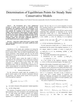 Determination of Equilibrium Points for Steady State