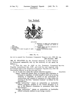 18 GEO V 1927 No 71 Insurance Companies` Desposits