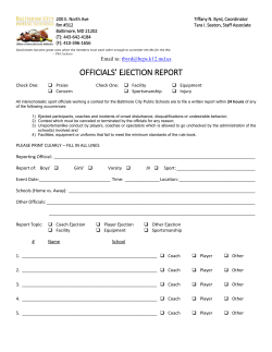 Baltimore City Public Schools - Maryland Association Of Softball