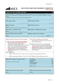 MICS Questionnaire for Children Under Five