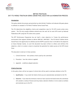 BTF 2017 World Triathlon Series Grand Final Selection and