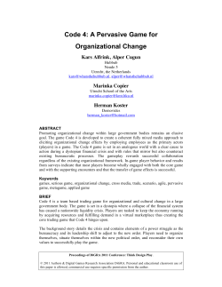Code 4: A Pervasive Game for Organizational Change