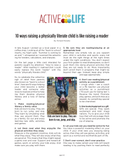 10 ways raising a physically literate child is like