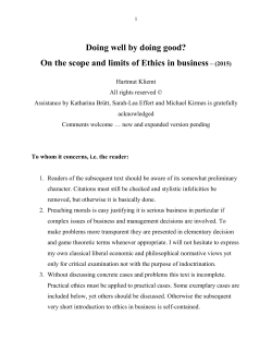 Business and Corporate Ethics