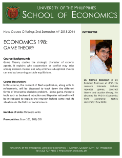 Game Theory - UP School of Economics