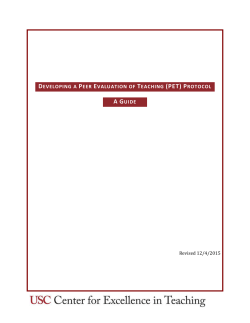 Faculty peer evaluation manual - USC Center for Excellence in