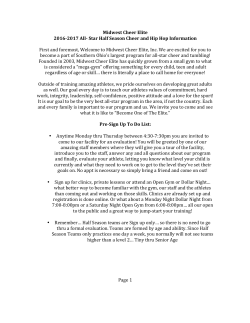 2016-2017 Half Season Team Information