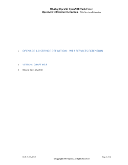 OpenADE 1.0 Service Definition - Web Services Extension