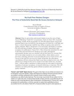 No-‐Fault Peer Review Charges: The Price of