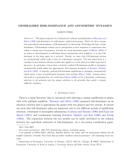 Generalized risk dominance and asymmetric dynamics