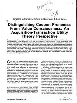Distinguishing Coupon Proneness From Value