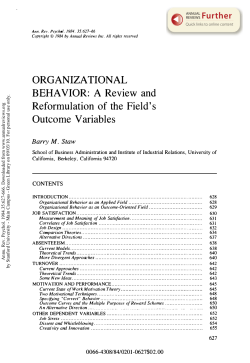 Organizational Behavior - Massachusetts Institute of Technology