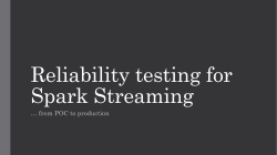 Reliability testing for Spark Streaming