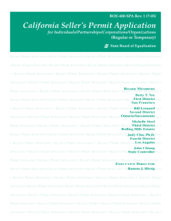 California Seller`s Permit Application